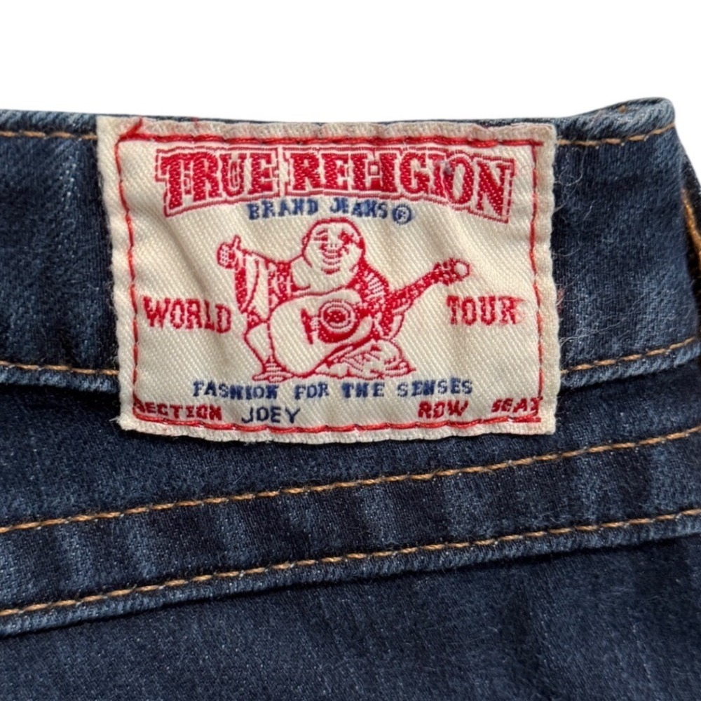 True Religion Joey Dark Wash Flare Jeans Made in USA Low Rise Size 26 - Picture 6 of 11